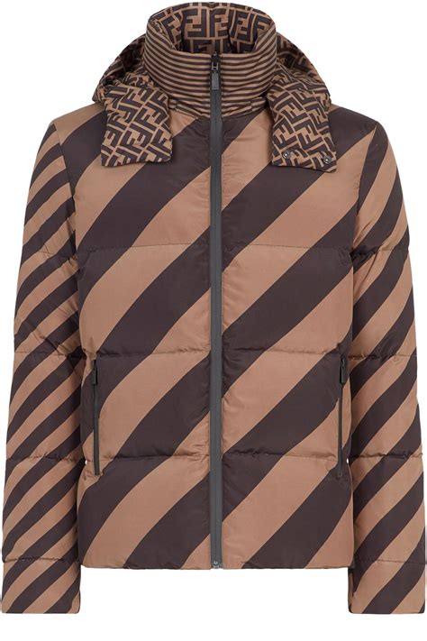 fendi down jacket men& 39|Fendi brown nylon jacket.